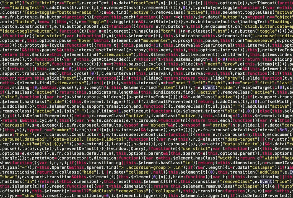 A close-up view of a computer screen displaying colorful lines of code, with syntax highlighting in shades of pink, green, blue, and white. The code appears to be JavaScript or similar scripting langu
